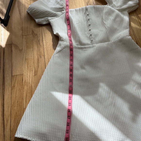 Lulus Cute Crush White Puff Sleeve Mini Skater Dress Small - Picture 9 of 10